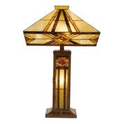 Glenys klart oplyst bordlampe, Tiffany-stil