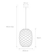 Wolfram-pendel Ø 32 cm, mat guld