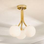 Selva loftlampe med tre glaskugler, guld