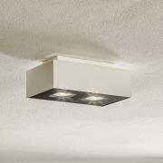 Loftlampe Kasi i stål i hvid, 2 lyskilder