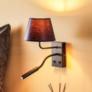 Væglampe Soho, konisk, læselampe blå/guld