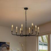 Lysekrone Ampli, sort/guld, 8 lyskilder