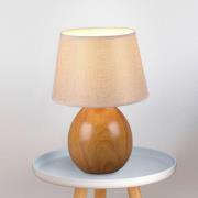 Loxur bordlampe, højde 35 cm, beige/trælook