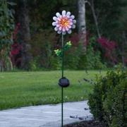 LED-solcellelampe Pink Daisy i blomsterform