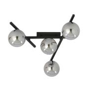 Smart loftlampe, sort/grafit, 4 lyskilder