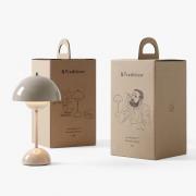 &Tradition LED genopladelig bordlampe Flowerpot VP9, grå-beige