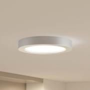 Prios LED-loftlampe Edwina, sølv, 25 cm, CCT, IP44