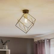 Loftlampe Alambre 1-lys, guld/sort