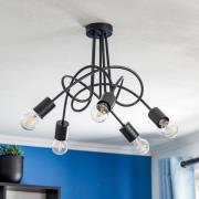 Tarnow loftlampe, 5 lyskilder, sort