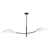 Lotus loftlampe, sort/hvid/guld, 2 lyskilder