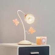 Butterfly bordlampe med dekoration i rosa