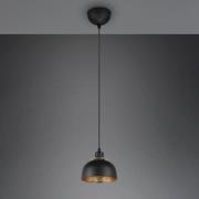 Punch pendel sort/guld enkeltlys Ø 18 cm