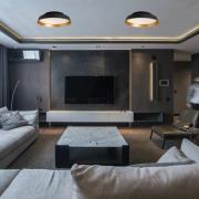 LED-loftlampe Boop! Ø54 cm sort/guld