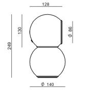 Stilnovo Gravitino LED-bordlampe, magnet, rødgrå