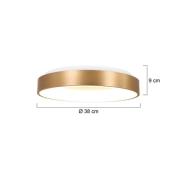 LED-loftslampe Ringlede, 2.700 K Ø 38 cm guld