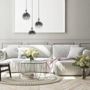 Hængelampe Monte, 3 lyskilder, rund, sølv