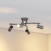 Loftspot, sort-krom, 4 lyskilder