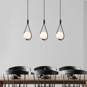 Hængelampe GMN-00009 3 lyskilder sort/opalglas