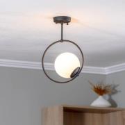 Loftlampe GMN-000013 sort glasskærm 1 lyskilde.