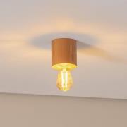 Envostar Peach Puff loftlampe, cylinder af træ