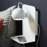 FRANDSEN Ball USB væglampe hvid mat