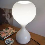 next Blubb - Bordlampe i glas, opal/kabelsort