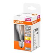 OSRAM Classic A LED-pære E27 4,8W 2.700K mat dæmp.