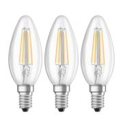 LED-kertepære E14 4 W filament 2.700K 3 stk