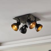 Loftspot Barnstaple, sort, 4 lyskilder