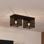 Piedritas loftslampe, to sorte firkantede skærme