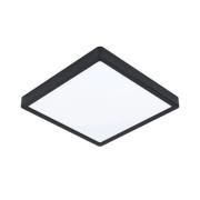 LED-loftslampe Fueva 5, IP20 sort 28,5x28,5 cm