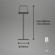 Kiki LED-bordlampe, mat krom, IP44, 3.000K