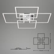 Frame S LED-loftslampe, 72,4x72,4 cm, aluminium