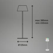 Kiki LED-bordlampe, mat krom, IP44, 3.000 K, RGBW