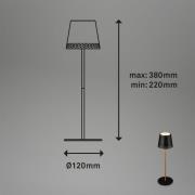 Kiki LED-bordlampe, sort/guld, IP44, 3.000K