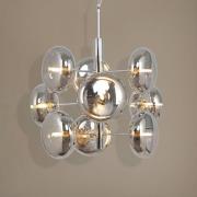 Pendellampe Explosion med 9 lyskilder, krom/røggrå