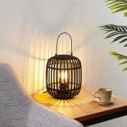 Lindby Canyana bordlampe af rattan, sort