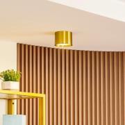 Lindby LED-spotlight Nivoria, Ø 12 cm, guldfarvet, metal