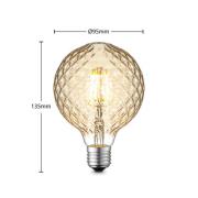 Lucande LED-pære E27 G95 4 W 2.700 K dæmp, ravgul