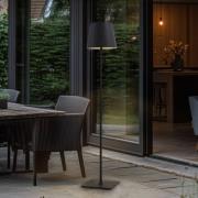 Lucande terrasselampe Andrei, grå, 150 cm høj, IP54, E27