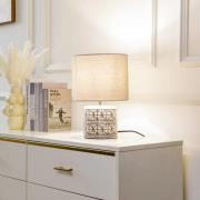 Lucande bordlampe Thalorin, 36,5 cm, sort/hvid, keramik