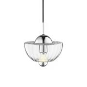 Hængelampe Lotus, klar, Ø 25 cm, glas, mundblæst