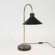 Oktavia bordlampe, sort/guld-farvet, højde 58 cm, marmor