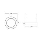 BRUMBERG Biro Circle Ring direkte tændt/slukket 100 cm sølv 3000 K