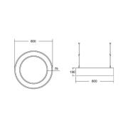 BRUMBERG Biro Circle Ring10 direkte Ø 60 cm DALI sølv 840