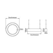 BRUMBERG Biro Circle Ring10 direkte 45cm tænd/sluk sølv 3000 K