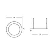 BRUMBERG Biro Circle Ring direkte 75 cm 50 W tænd/sluk hvid 830