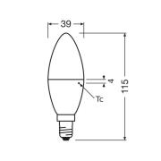 OSRAM LED Classic Star, stearinlys, mat, E14, 7,5 W, 2.700 K