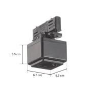 Eutrac stikkontakter multi-adapter 3-faset, sort