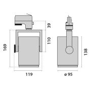 AS425 3-faset skinnespot LED Medium hvid, varmhvid